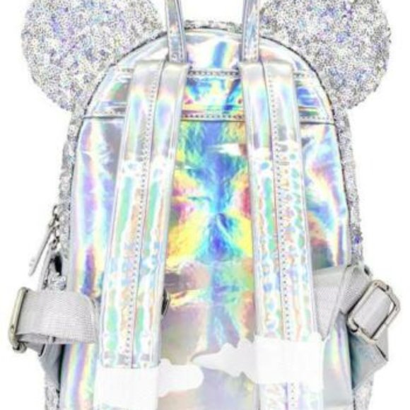 Disney Minnie Mouse Backpack Holographic Sequin - Picture 4 of 11